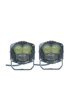 Offroad Sis Lambası Sarı-beyaz Set Siyah Çerçeve 7.3 X 6.8 X 6.8 Cm 12-30v / Lass369