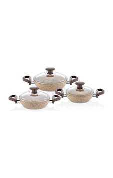 Falez Creamy 6 Parça Sahan Set 18-20-22cm Cre 3060 Çok Renkli Falez Creamy 6 Parça Sahan Set 18-20-22cm Cre 3060 Çok Renkli