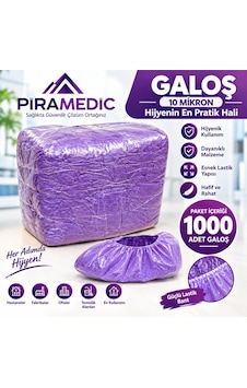 Piramedic Galoş 10 Micron 1000 Adet Mor Galoş