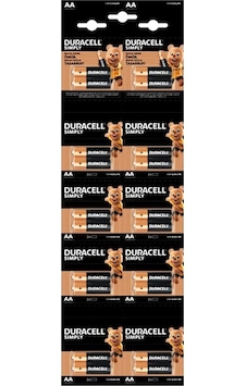 Duracell Simply LR6/MN1500 AA Kalem Pil 2 x 10'lu Duracell Simply LR6/MN1500 AA Kalem Pil 2 x 10'lu