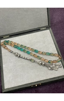 Alpaka Damla Uçlu Karışık Sıkma-ateş Kehribar Tesbih Bal-turkuaz, 7x11 Mm Sarı Alpaka Damla Uçlu Karışık Sıkma-ateş Kehribar Tesbih Bal-turkuaz, 7x11 Mm Sarı