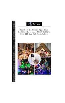 Özel Seri Dış Mekan Ağaç Süsü Parti Lambası Solar Siyah Kablolu 11m 100 Led Rgb Aydınlatma Özel Seri Dış Mekan Ağaç Süsü Parti Lambası Solar Siyah Kablolu 11m 100 Led Rgb Aydınlatma