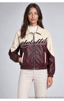 Freemen Kadın Çift Renkli İçi Kürklü Oversize Suni Deri Ceket-428 Bordo Freemen Kadın Çift Renkli İçi Kürklü Oversize Suni Deri Ceket-428 Bordo