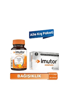 İmutor Imutor Gummies & Imutor Kompleks - Bağışıklık - Beta Glukan, C, D Vit, Ekinezya - Aile Kış Paketi İmutor Imutor Gummies & Imutor Kompleks - Bağışıklık - Beta Glukan, C, D Vit, Ekinezya - Aile Kış Paketi