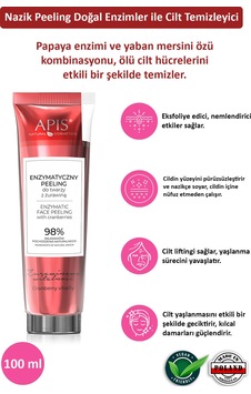 Apis Natural Kızılcık İçeren Enzimatik Yüz Peeling 100 ML Apis Natural Kızılcık İçeren Enzimatik Yüz Peeling 100 ML