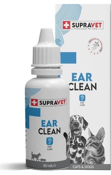 Supravet Ear Clean Kedi Köpek Kulak Temizleme Solüsyonu 50 ML Supravet Ear Clean Kedi Köpek Kulak Temizleme Solüsyonu 50 ML
