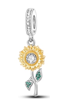 Fubena 925 Ayar Gümüş Ayçiçeği Sallantılı Charm