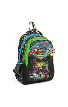 Coral High Üç Bölmeli Erkek Çocuk Oyun Baskılı İlkokul Sırt Çantası - 33258 Yeşil
