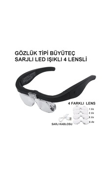 Şarjlı Gözlük Büyüteç 4 Farklı Lens -11537dc Elx30066-7d801 Şarjlı Gözlük Büyüteç 4 Farklı Lens -11537dc Elx30066-7d801