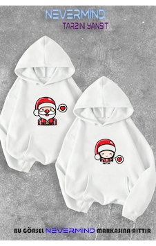 Nevermind Sevgili Çift Kombin Noel Baba Ve Noel Kız Yılbaşı Özel Kapüşonlu Beyaz Nevermind Sevgili Çift Kombin Noel Baba Ve Noel Kız Yılbaşı Özel Kapüşonlu Beyaz