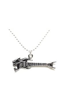 Blora Aksesuar Metal Gitar Bijuteri Kolye No:2 Gümüş