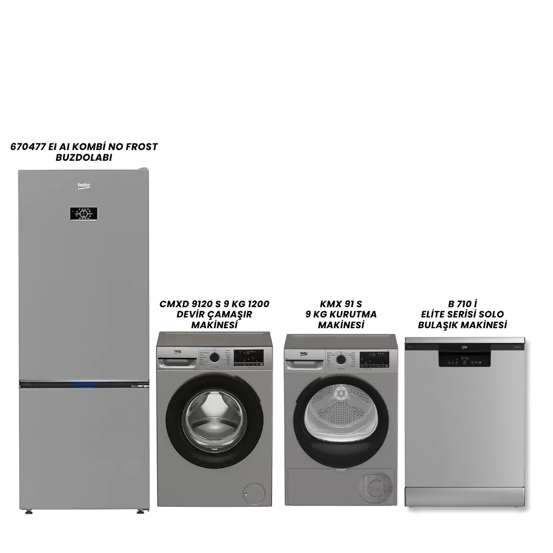 Beko 670477 EI - CMXD 9120 S - KMX 91 S - B 710 I Beyaz Eşya Setleri