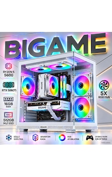 Bigame SCORPION-V1 R5-5600 16 GB 512 GB M2 SSD RTX5060Ti Free Dos Masaüstü Oyuncu Bilgisayarı Bigame SCORPION-V1 R5-5600 16 GB 512 GB M2 SSD RTX5060Ti Free Dos Masaüstü Oyuncu Bilgisayarı
