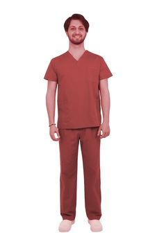 Emel Tekstil Doktor Terikoton Bordo Kahve Cerrahi Yaka Takım Emel Tekstil Doktor Terikoton Bordo Kahve Cerrahi Yaka Takım