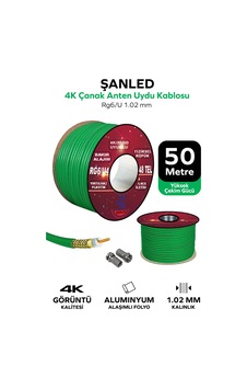 Anten Uydu Yeşil Kablosu Rg6 U4 Tv Anten Kablo 48 Tel - 50 Metre Anten Uydu Yeşil Kablosu Rg6 U4 Tv Anten Kablo 48 Tel - 50 Metre