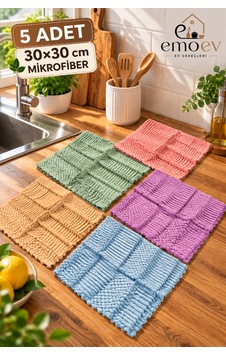 5 Adet Renkli Mikrofiber Temizlik Bezi Seti 30x30 Cm - Yüksek Emici İz Bırakmaz Mutfak & Tezgah Kurulama Bezi Diğer 5 Adet Renkli Mikrofiber Temizlik Bezi Seti 30x30 Cm - Yüksek Emici İz Bırakmaz Mutfak & Tezgah Kurulama Bezi Diğer