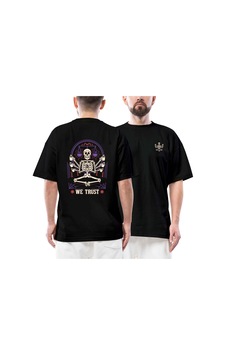İn Coffe We Trust İskelet Streetwear Siyah Oversize Tişört İn Coffe We Trust İskelet Streetwear Siyah Oversize Tişört