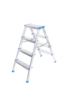 4+4 Çift Basamaklı Alüminyum Metal Merdiven Yükseklik 92cm Baş Genişlik 8cm 5570 1 Adet