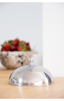 Paslanmaz Çelik Tatlı Pasta Meyve Sunum Fanus 13 Cm Metalik - 696883513 Metalik