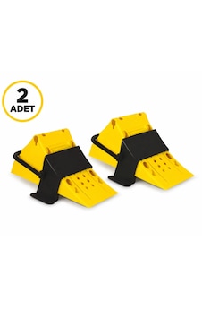 Kamyon Tır Dorse Kulplu Askılı Teker Takozu Büyük Ağır Tip - Plastik Sarı 2 Adet 22x48cm