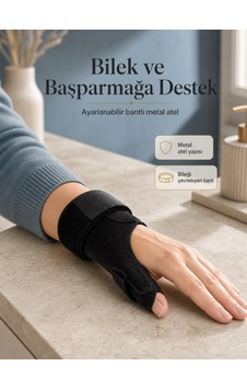 De Quervain İçin Bilek Ve Başparmak Destekli Metal Atelli El Bilekliği Sarı De Quervain İçin Bilek Ve Başparmak Destekli Metal Atelli El Bilekliği Sarı