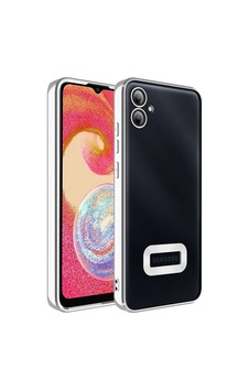 Galaxy A05 Kılıf Kamera Korumalı Logo Gösteren Zore Omega Kapak Gümüş