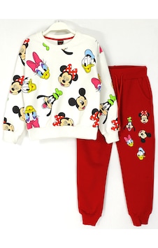 Minnie Ve Daisy Baskılı Mevsimlik Kız Çocuk Eşofman Takımı 2029 Kırmızı-beyaz Minnie Ve Daisy Baskılı Mevsimlik Kız Çocuk Eşofman Takımı 2029 Kırmızı-beyaz