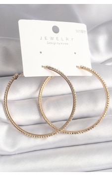 Pirinç Gold Renk Zirkon Taşlı Halka Model Kadın Küpe Altın 47499849 Pirinç Gold Renk Zirkon Taşlı Halka Model Kadın Küpe Altın 47499849