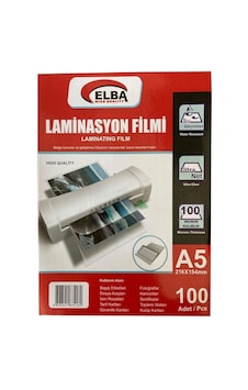 Elba Laminasyon Filmi A5 100 Micron 100 Lü 154 X 216 Mm Laminasyon Filmi Elba Laminasyon Filmi A5 100 Micron 100 Lü 154 X 216 Mm Laminasyon Filmi