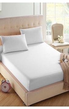 Penye Çarşaf Çift Kişilik 160x200+22 Beyaz