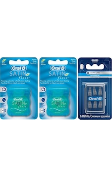 Oral-B Satin Floss Diş İpi 25 M x 2 + Arayüz Fırçası Yedek 6'lı Oral-B Satin Floss Diş İpi 25 M x 2 + Arayüz Fırçası Yedek 6'lı