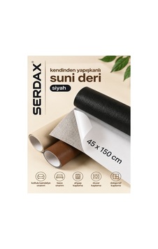 Extra Yapışkanlı Suni Deri - Siyah 45x150 Cm Siyah Siyah Extra Yapışkanlı Suni Deri - Siyah 45x150 Cm Siyah Siyah