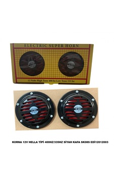 Korna 12v Hella Tipi 400hz/335hz Siyah Kafa