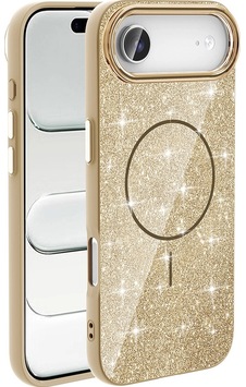 Apple Uyumlu iPad iPhone 17 Air Kılıf M-safe Şarj Özellikli Parlayan Simli Zore Okso Kapak Gold Apple Uyumlu iPad iPhone 17 Air Kılıf M-safe Şarj Özellikli Parlayan Simli Zore Okso Kapak Gold