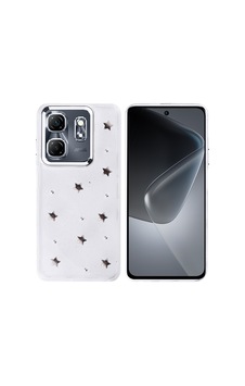 Zore İnfinix Smart 9 Kılıf Airbag Tasarımlı Simli Şeffaf Omsy Kutup Kapak - Yıldız