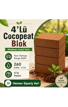 4'lü Sıkıştırılmış Cocopeat Kokopit Blok - 20 Kg 260 Litre 1