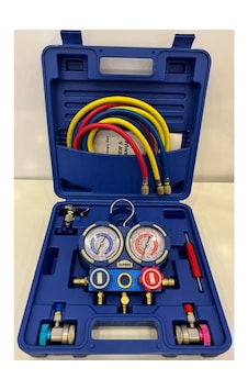 2 Valfli Manifold Gösterge Kiti 1.5m Hortumlu Çantalı R134 A R22 R404 A R410 A Gaz