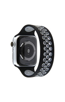 Mey İthalat Watch 38mm Ayarlı Delikli Silikon Kordon - Siyah-gri Mey İthalat Watch 38mm Ayarlı Delikli Silikon Kordon - Siyah-gri