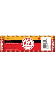 Kodak Çinko Karbon Kalem Pil Shrink Aa 8+4 Kodak Çinko Karbon Kalem Pil Shrink Aa 8+4