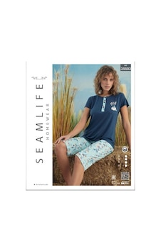 Seamlife 35503 Kadın Pamuk Kadın Kapri Pijama Takımı Çok Renkli