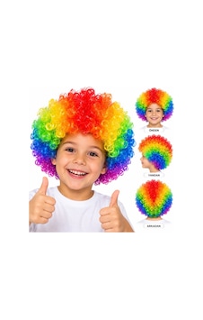 Rengarenk - 560 - Kıvırcık Afro Peruk Bonus Saç - Shopgpt - 120 Gr Çok Renkli Rengarenk - 560 - Kıvırcık Afro Peruk Bonus Saç - Shopgpt - 120 Gr Çok Renkli