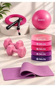 Pilates Egzersiz Seti 6 Mm Mat 5 Li Lateks Direnç Bandı 20 Cm Top Atlama İpi 1 Kg X2 Dambıl Pembe Pilates Egzersiz Seti 6 Mm Mat 5 Li Lateks Direnç Bandı 20 Cm Top Atlama İpi 1 Kg X2 Dambıl Pembe