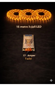 3 Çipli 15 Metre Let + Trafo Amber