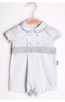Lamato Baby Yazlık Pileli Kemerli Düğme Detaylı Bebe Erkek Tulum Gri Lamato Baby Yazlık Pileli Kemerli Düğme Detaylı Bebe Erkek Tulum Gri