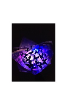 Led Işıklı 20 Li Mavi - Lila Kelebek Çiçek Buketi Lacivert - 582038851 Lacivert