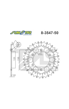 2012-2016 Ktm 125 Exc Uyumlu Arka Dişli Sunstar 8-3547-50 (522575697) 2012-2016 Ktm 125 Exc Uyumlu Arka Dişli Sunstar 8-3547-50 (522575697)