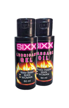 Sixx Erkeklere Ve Bayanlara Uygun Iubrikant 60 Ml Jel Ile+ Masaj Yağı Sixx Erkeklere Ve Bayanlara Uygun Iubrikant 60 Ml Jel Ile+ Masaj Yağı