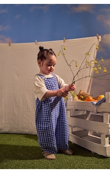 Oh La La Koala Mavi Daisy Picnic Serisi Cepli Salopet