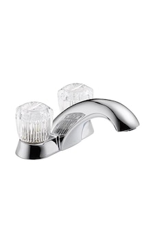Delta Faucet 2502lf Klasik Lavabo Bataryası, 5-1/4" X 2" Musluk, 4" Merkez, Krom Açık Bej