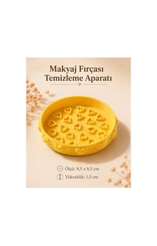 Makyaj Fırçası Temizleme Aparatı 3d Baskı Kalp Desenli Fırça Yıkama Aparatı 8,5 Cm Sarı Makyaj Fırçası Temizleme Aparatı 3d Baskı Kalp Desenli Fırça Yıkama Aparatı 8,5 Cm Sarı